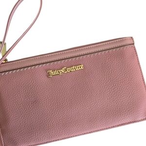 Juicy Couture Wristlet Clutch Taffy Pink It's a Man's World Travel Purse Bag